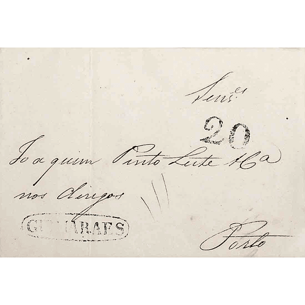 1841 Portugal Carta Pré-Filatélica GMR 2 «GUIMARAES» Azul