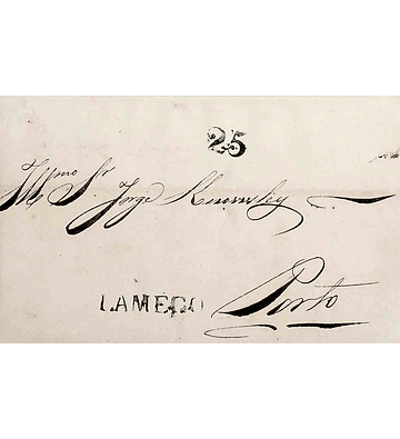 1839 Portugal Carta Pré-Filatélica LMG 1 «LAMEGO» Azul
