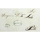 1848 Portugal Carta Pré-Filatélica LMG 3 «LAMEGO» Azul 1