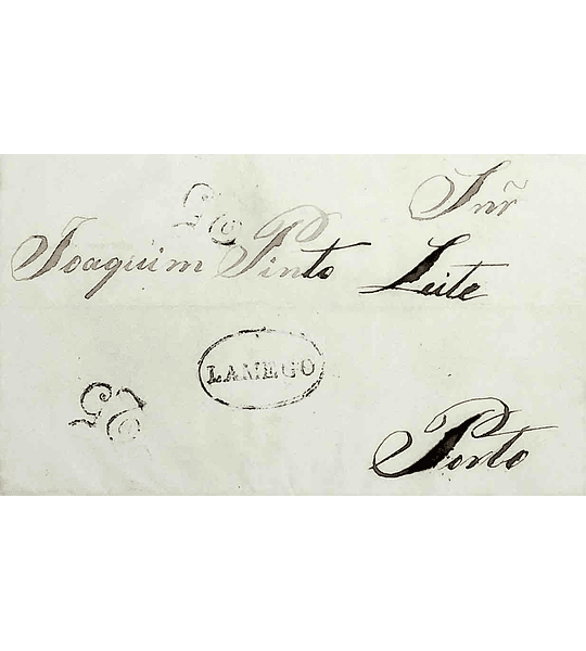 1848 Portugal Carta Pré-Filatélica LMG 3 «LAMEGO» Azul