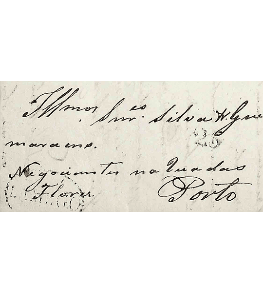 1837 Portugal Carta Pré-Filatélica LMG 2 «LAMEGO» Azul