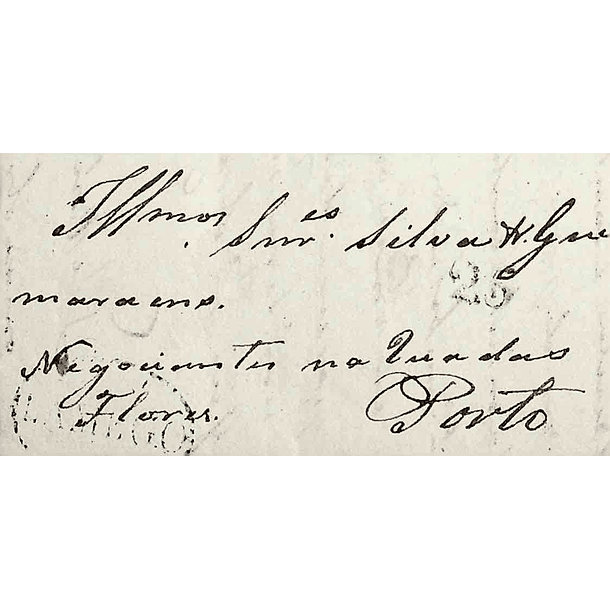 1837 Portugal Carta Pré-Filatélica LMG 2 «LAMEGO» Azul 1