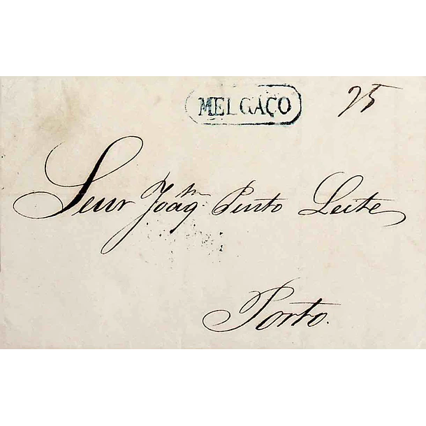 1849 Portugal Carta Pré-Filatélica MLG 1 «MELGAÇO» Azul