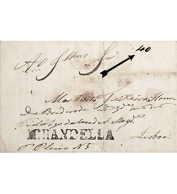 1834 Portugal Carta Pré-Filatélica Mirandela MDL 2 «MIRANDELLA» Azul