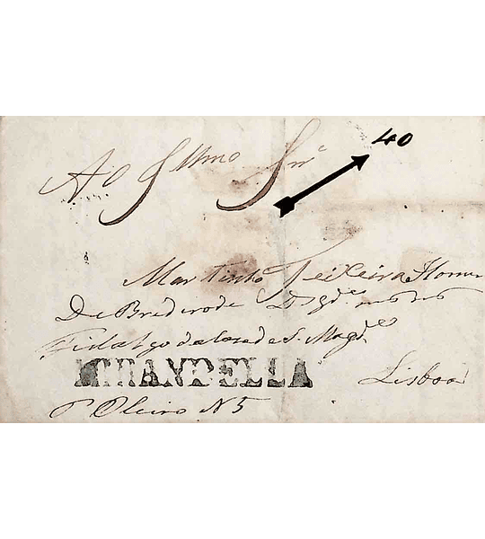 1834 Portugal Carta Pré-Filatélica Mirandela MDL 2 «MIRANDELLA» Azul