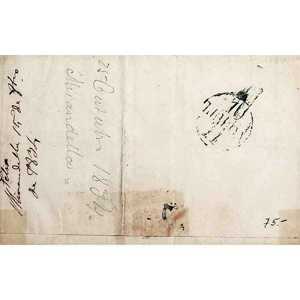 1834 Portugal Carta Pré-Filatélica Mirandela MDL 2 «MIRANDELLA» Azul