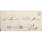 1849 Portugal Carta Pré-Filatelia Mirandela MDL 3 «MIRANDELLA» Azul 1