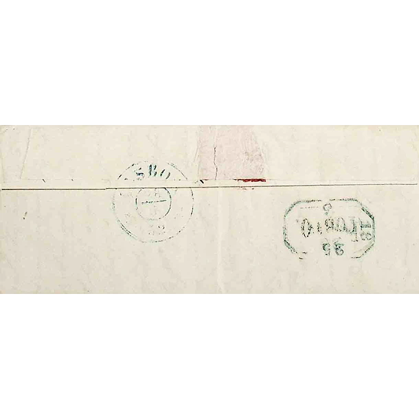 1852 Portugal Carta Pré-Filatélica Mirandela MDL 4 «MIRANDELLA» Azul Esverdeado