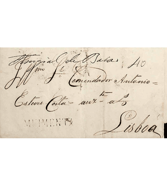 1828 Portugal Carta Pré-Filatélica Moimenta da Beira MBR 1 «MUIMENTA» Sépia