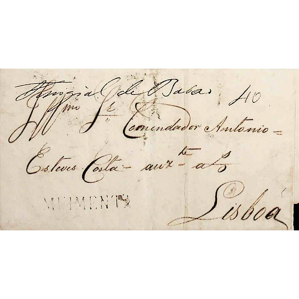 1828 Portugal Carta Pré-Filatélica Moimenta da Beira MBR 1 «MUIMENTA» Sépia