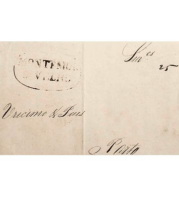 1840 Portugal Carta Pré-Filatélica Montemor-o-Velho MMV 2 «MONTEMOR O VELHO» Sépia Escuro