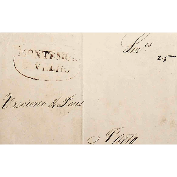 1840 Portugal Carta Pré-Filatélica Montemor-o-Velho MMV 2 «MONTEMOR O VELHO» Sépia Escuro