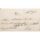 1849 Portugal Carta Pré-Filatélica Oliveira de Azeméis OAZ 1 «OLIVR DE AZEMEIS» Sépia 1