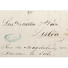 1851 Portugal Carta Pré-Filatélica PNI 2 «PENICHE» Azul esverdeado 1