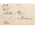 1851 Portugal Carta Pré-Filatélica PNI 2 «PENICHE» Azul esverdeado