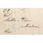 1851 Portugal Carta Pré-Filatélica PNI 2 «PENICHE» Azul esverdeado 1