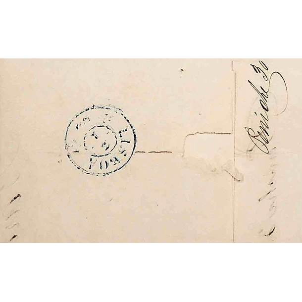 1851 Portugal Carta Pré-Filatélica PNI 2 «PENICHE» Azul esverdeado