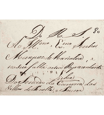 1834 Portugal Carta Pré-Filatélica São João da Pesqueira SJP 1 «PESQUEIRA» Sépia