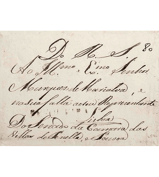 1834 Portugal Carta Pré-Filatélica São João da Pesqueira SJP 1 «PESQUEIRA» Sépia