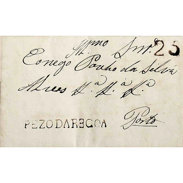 1836 Portugal Carta Pré-Filatélica Peso da Régua PRG- 2 «PEZO DA REGOA» Sépia