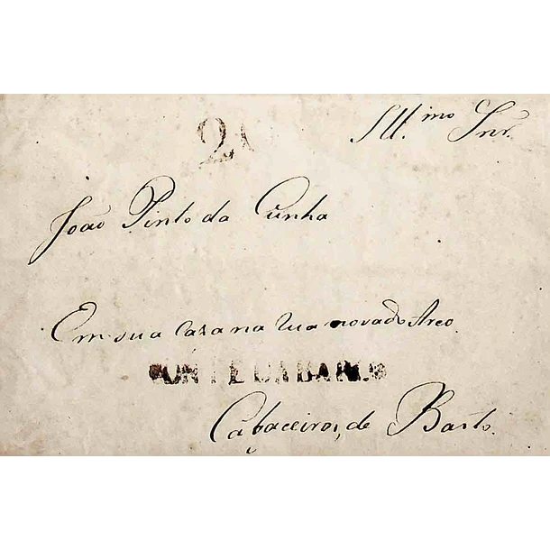 1821 Portugal Carta Pré-Filatélica PTB 1 «PONTE DA BARCA» Sépia
