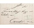 1852 Portugal Carta Pré-Filatélica PTB 2 «PONTE DA BARCA» Azul