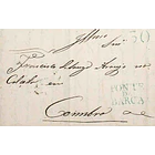 1852 Portugal Carta Pré-Filatélica PTB 2 «PONTE DA BARCA» Azul 1