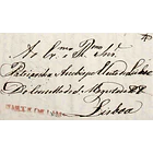 1840 Portugal Pré-Filatelia PTL 2 «PONTE DE LIMA» deteriorado Vermelho 1