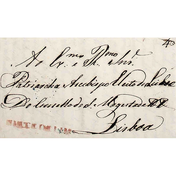 1840 Portugal Pré-Filatelia PTL 2 «PONTE DE LIMA» deteriorado Vermelho