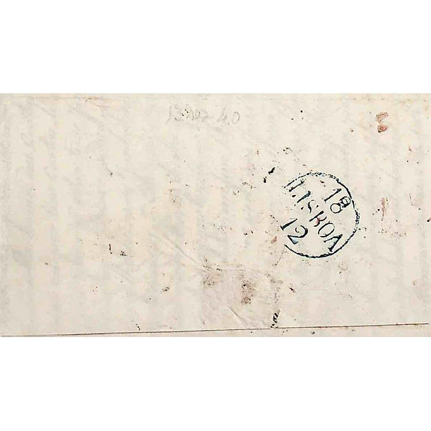 1840 Portugal Pré-Filatelia PTL 2 «PONTE DE LIMA» deteriorado Vermelho