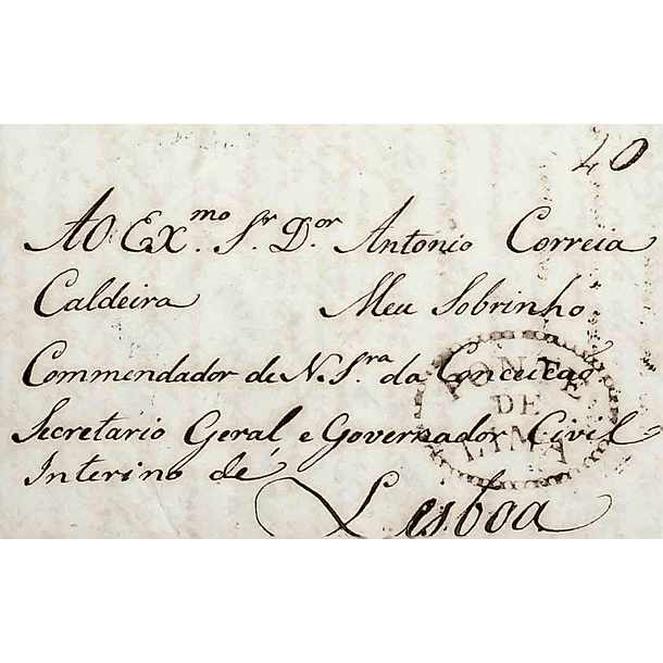 1846 Portugal Carta Pré-Filatélica PTL 3 «PONTE DE LIMA» Vermelho