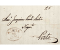 1847 Portugal Carta Pré-Filatélica PTL 3 «PONTE DE LIMA» Vermelho