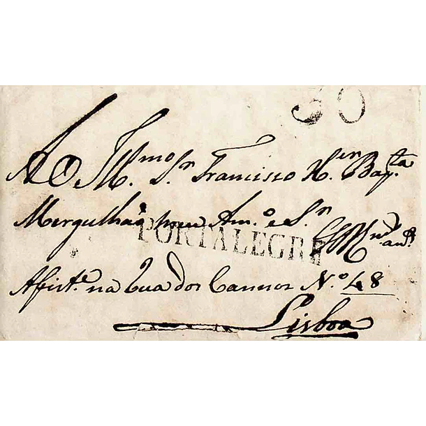 1830 Portugal Carta Pré-Filatélica PTG 1 «PORTALEGRE» Preto