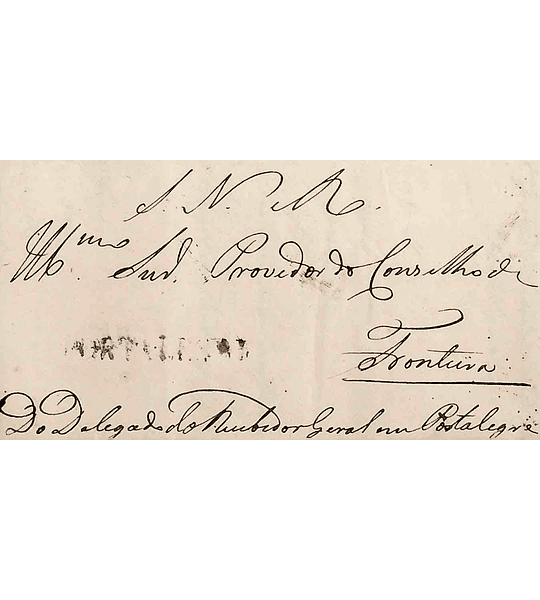1834 Portugal Carta Pré-Filatélica PTG 1 «PORTALEGRE» Vermelho