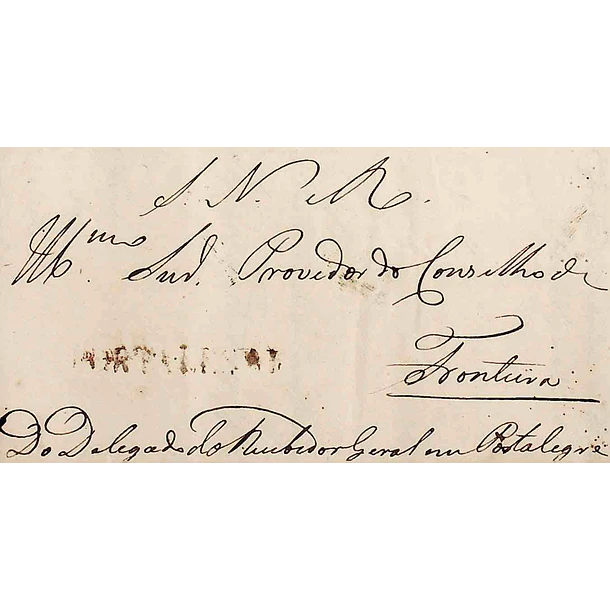 1834 Portugal Carta Pré-Filatélica PTG 1 «PORTALEGRE» Vermelho