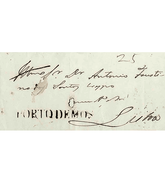 1852 Portugal Carta Pré-Filatelica PMS1 «PORTO DE MOS» Sépia