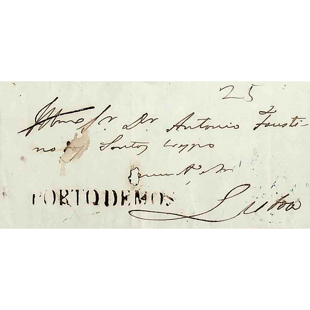1852 Portugal Carta Pré-Filatelica PMS1 «PORTO DE MOS» Sépia