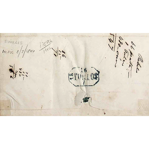 1844 Portugal Carta Pré-Filatélica RUV 2 «RUIVAIS» Albino