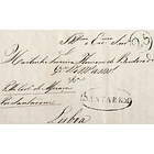 1848 Portugal Carta Pré-Filatélica Santarém STR 6 «SANTAREM» Azul 1