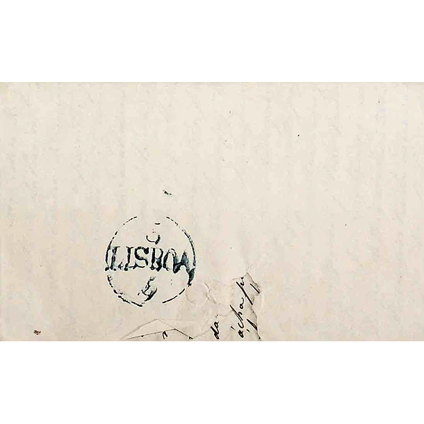1848 Portugal Carta Pré-Filatélica Santarém STR 6 «SANTAREM» Azul