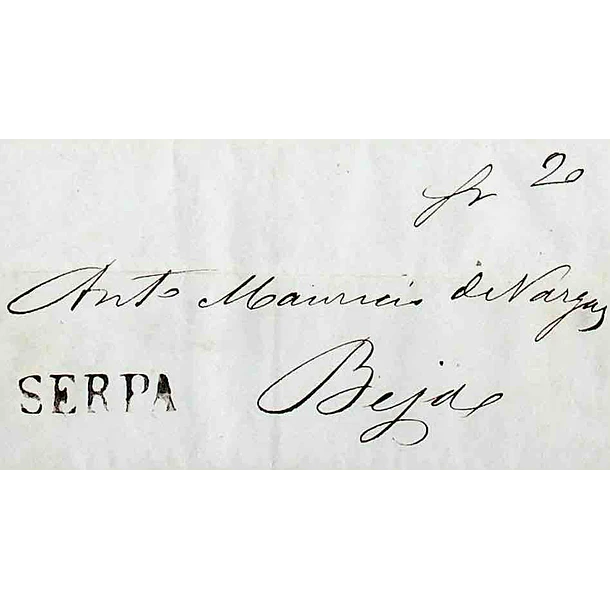 1847 Portugal Carta Pré-Filatélica Serpa SRP 1 «SERPA» Sépia