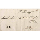 1824 Portugal Carta Pré-Filatélica Serpa SRP 1 «SERPA» Sépia 1