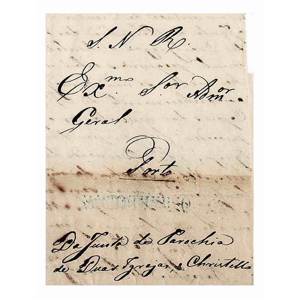 1840 Portugal Carta Pré-Filatélica Santo Tirso STS 2 «SANTO THYRSO» Azul