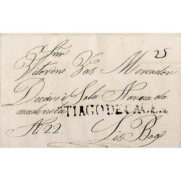 1835 Portugal Pré-Filatelia Santiago do Cacém STC 1 «STIAGODECACEM» Sépia