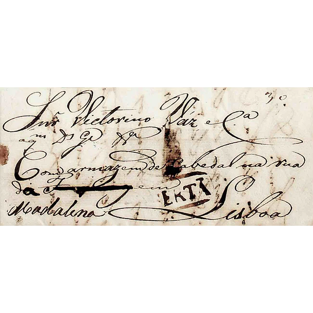 1840 Portugal Carta Pré-Filatélica Sertã SRT 1 «SERTÃ» Sépia Escuro