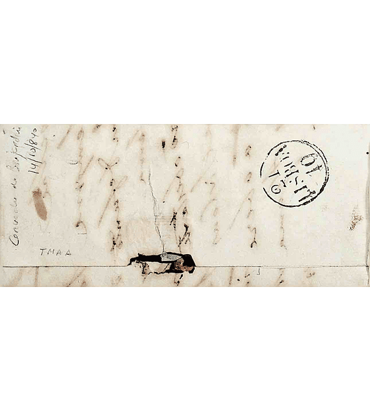 1840 Portugal Carta Pré-Filatélica Sertã SRT 1 «SERTÃ» Sépia Escuro