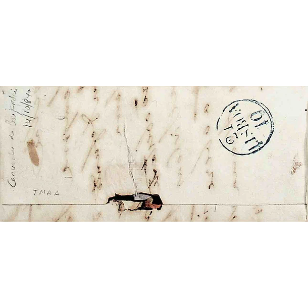 1840 Portugal Carta Pré-Filatélica Sertã SRT 1 «SERTÃ» Sépia Escuro