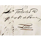 1826 Portugal Pré-Filatelia Setúbal STB 2 «SETUBAL» Preto + STB-PP 2 «Recebi Cardoso» Preto 1