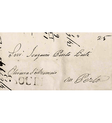 1847 Portugal Carta Pré-Filatélica Soure SRE 1 «SOURE» Preto