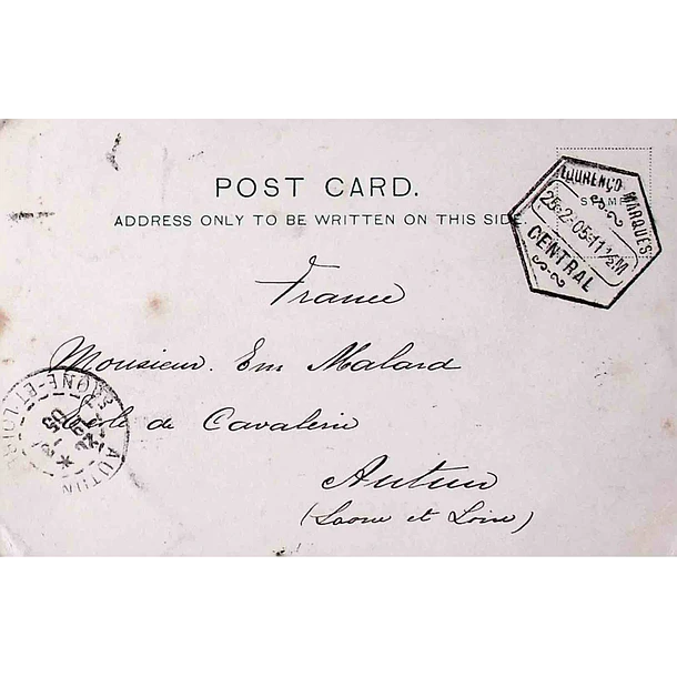 1905 Moçambique (Lourenço Marques) D. Carlos Mouchon sobre cartão postal